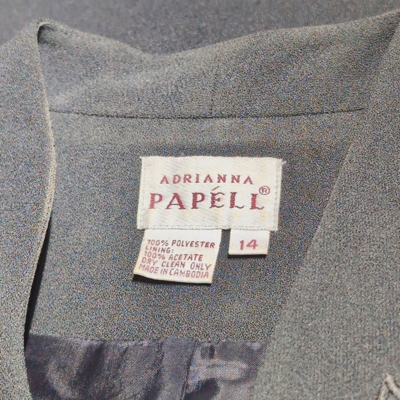 Vintage Adrianna Papell 14 Black Maxi Skirt Suit Embroidered - Picture 8 of 10